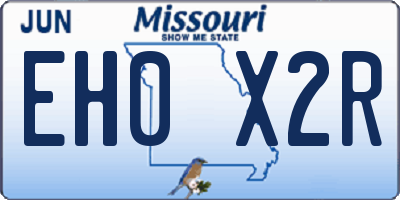 MO license plate EH0X2R