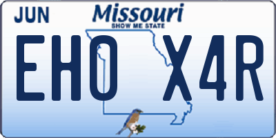 MO license plate EH0X4R