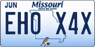MO license plate EH0X4X