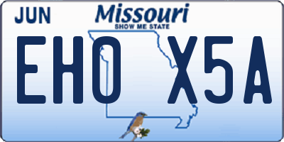 MO license plate EH0X5A