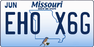 MO license plate EH0X6G