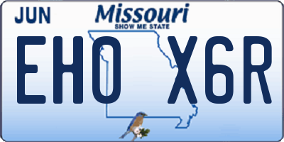 MO license plate EH0X6R