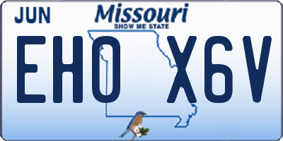 MO license plate EH0X6V