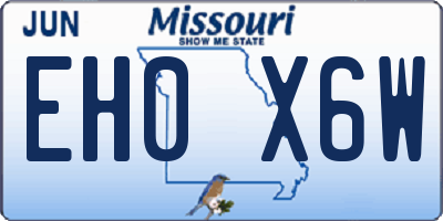 MO license plate EH0X6W