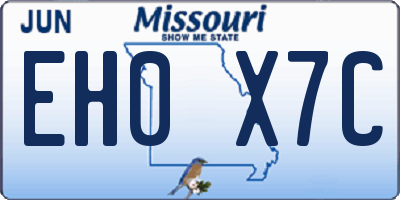 MO license plate EH0X7C