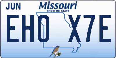 MO license plate EH0X7E