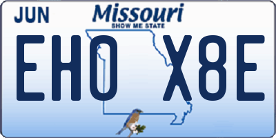 MO license plate EH0X8E
