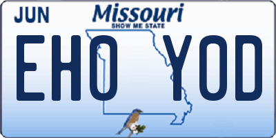 MO license plate EH0Y0D