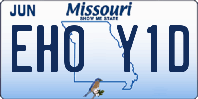 MO license plate EH0Y1D