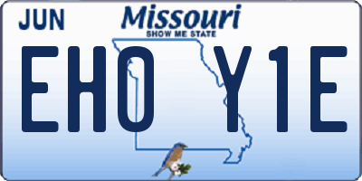MO license plate EH0Y1E