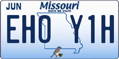 MO license plate EH0Y1H