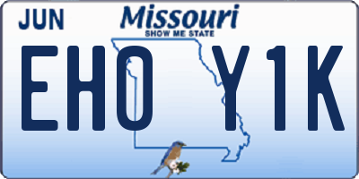 MO license plate EH0Y1K