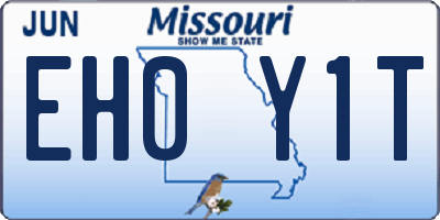 MO license plate EH0Y1T