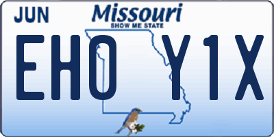 MO license plate EH0Y1X