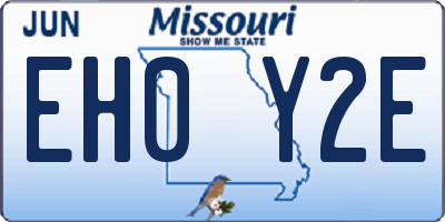MO license plate EH0Y2E