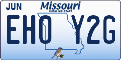 MO license plate EH0Y2G