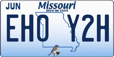 MO license plate EH0Y2H