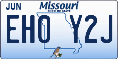 MO license plate EH0Y2J