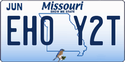 MO license plate EH0Y2T