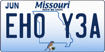 MO license plate EH0Y3A