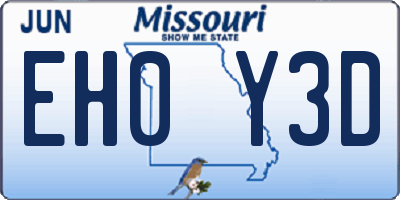 MO license plate EH0Y3D