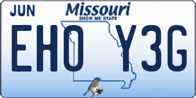 MO license plate EH0Y3G