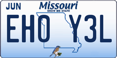 MO license plate EH0Y3L