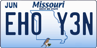 MO license plate EH0Y3N