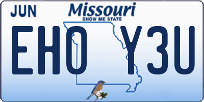 MO license plate EH0Y3U