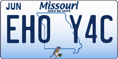 MO license plate EH0Y4C