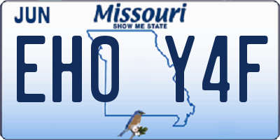 MO license plate EH0Y4F