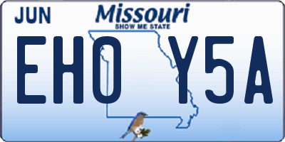 MO license plate EH0Y5A