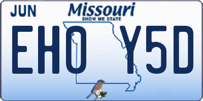 MO license plate EH0Y5D