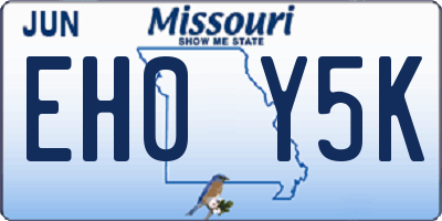 MO license plate EH0Y5K