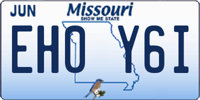 MO license plate EH0Y6I