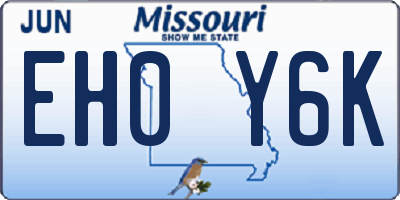 MO license plate EH0Y6K