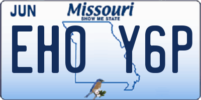 MO license plate EH0Y6P