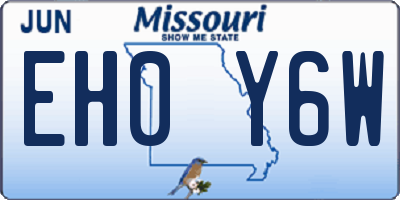 MO license plate EH0Y6W