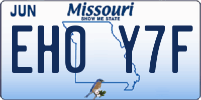 MO license plate EH0Y7F