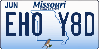 MO license plate EH0Y8D
