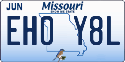 MO license plate EH0Y8L
