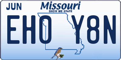 MO license plate EH0Y8N