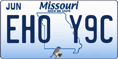 MO license plate EH0Y9C