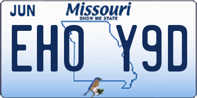 MO license plate EH0Y9D