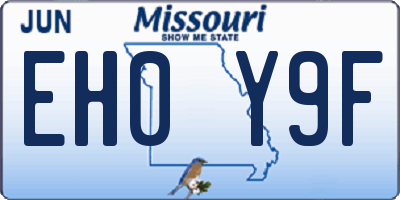 MO license plate EH0Y9F