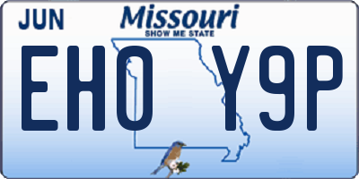 MO license plate EH0Y9P
