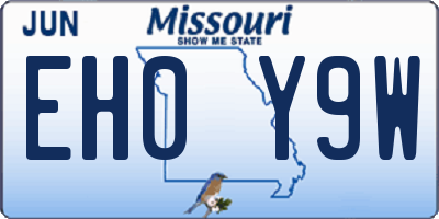 MO license plate EH0Y9W