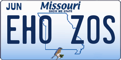 MO license plate EH0Z0S
