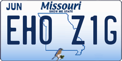 MO license plate EH0Z1G