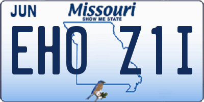 MO license plate EH0Z1I